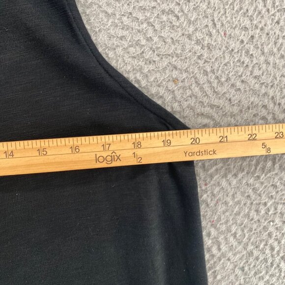 J Jill Dress Womens Large Black Modal Blend Swing Tee Shirt Pleated Pockets Knit - Picture 9 of 11